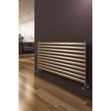Reina Artena Horizontal Single Panel Satin/Polished Finish Stainless Steel Designer Radiator - www.ultrabathroom.com