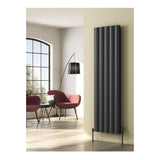 Reina Belva Vertical Double Panel White / Anthracite Finish Aluminium Designer Radiator - www.ultrabathroom.com