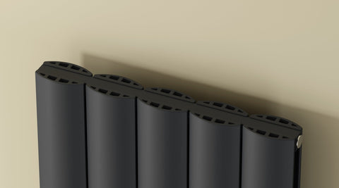 Reina Belva Vertical Single Panel White / Anthracite Finish Aluminium Designer Radiator - www.ultrabathroom.com