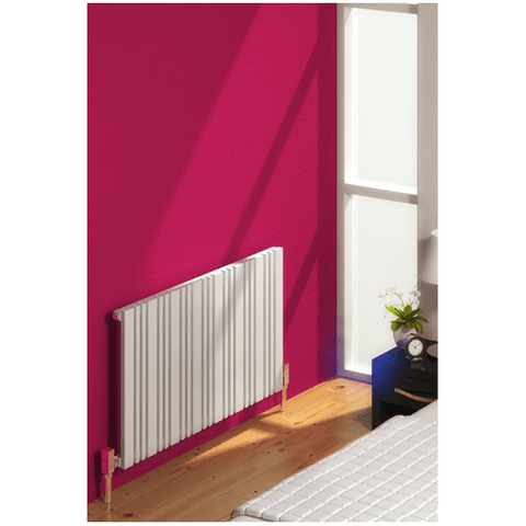 Reina Bonera Horizontal White Finish Designer Radiator - www.ultrabathroom.com