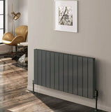 Reina Casina Horizontal Single Panel White / Anthracite Finish Aluminium Designer Radiators - www.ultrabathroom.com