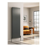 Reina Casina Vertical Double Panel White / Anthracite Finish Aluminium Designer Radiator - www.ultrabathroom.com