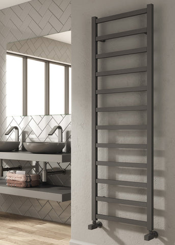 Reina Fano Vertical Aluminium Designer Towel Rails in Anthracite Finish - www.ultrabathroom.com