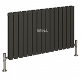 Reina Flat Horizontal Double Panel Anthracite Finish Designer Radiator - www.ultrabathroom.com