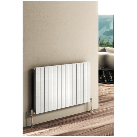 Reina Flat Horizontal Double Panel White Finish Designer Radiator - www.ultrabathroom.com