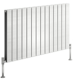 Reina Flat Horizontal Double Panel White Finish Designer Radiator - www.ultrabathroom.com