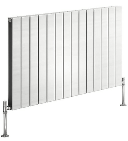 Reina Flat Horizontal Double Panel White Finish Designer Radiator - www.ultrabathroom.com