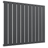 Reina Flat Horizontal Single Panel Anthracite Finish Designer Radiator - www.ultrabathroom.com
