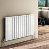 Reina Flat Horizontal Single Panel White Finish Designer Radiator - www.ultrabathroom.com