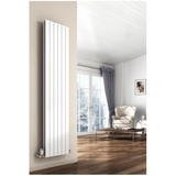 Reina Flat Vertical Double Panel White Finish Designer Radiator - www.ultrabathroom.com