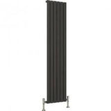 Reina Flat Vertical Single Panel Anthracite Finish Designer Radiator - www.ultrabathroom.com