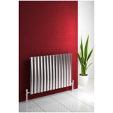 Reina Nerox Horizontal Single Panel Brushed Finish Stainless Steel Designer Radiator - www.ultrabathroom.com