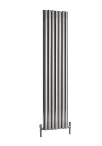 Reina Nerox Vertical Double Panel Polished Finish Stainless Steel Designer Radiator - www.ultrabathroom.com
