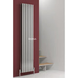 Reina Nerox Vertical Double Panel Polished Finish Stainless Steel Designer Radiator - www.ultrabathroom.com