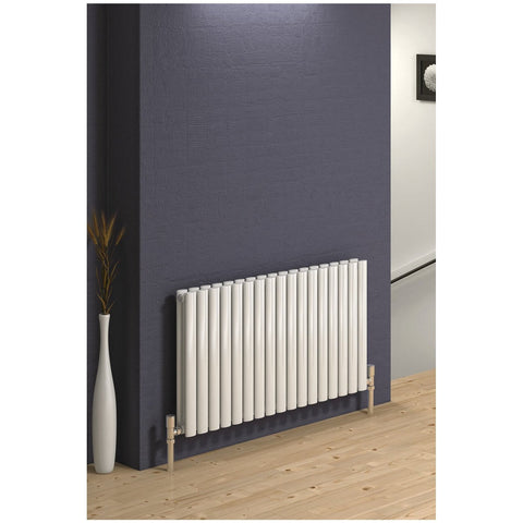 Reina Neva Horizontal Double Panel White Finish Designer Radiator - www.ultrabathroom.com