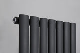 Reina Neva Vertical Double Panel Anthracite Finish Designer Radiator - www.ultrabathroom.com