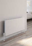 Reina Neval Horizontal Double Aluminium Designer Radiators in White / Anthracite Finish - www.ultrabathroom.com