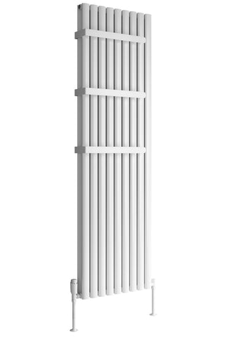 Reina Neval Vertical Double Aluminium Designer Radiator in White / Anthracite Finish - www.ultrabathroom.com