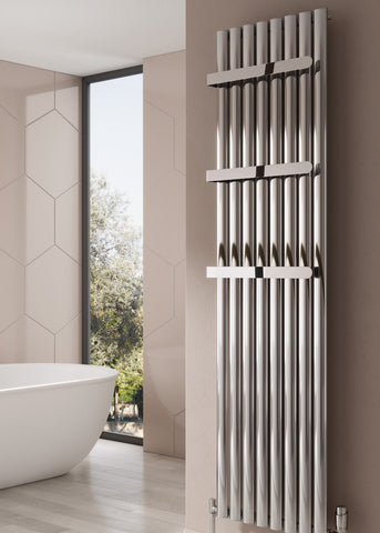 Reina Neval Vertical Single Aluminium Designer Radiators in White / Anthracite Finish - www.ultrabathroom.com
