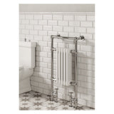 Reina Oxford Vertical 960mm x 500mm Chrome Finish Traditional Radiator - www.ultrabathroom.com