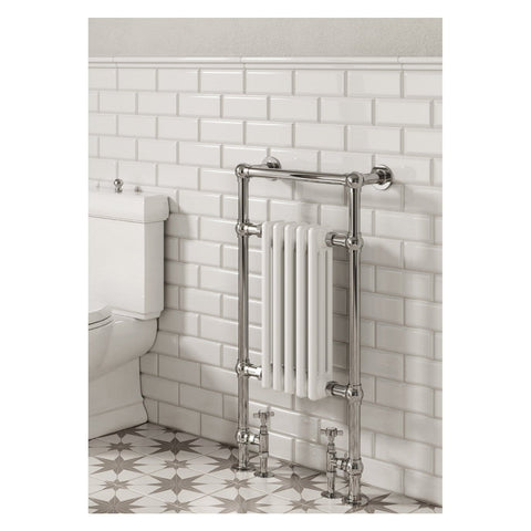 Reina Oxford Vertical 960mm x 500mm Chrome Finish Traditional Radiator - www.ultrabathroom.com