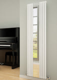 Reina Reflect Vertical Panel Designer Radiator in White / Black Finish - www.ultrabathroom.com