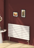 Reina Rione Horizontal Double Panel Designer Radiator in White Finish - www.ultrabathroom.com