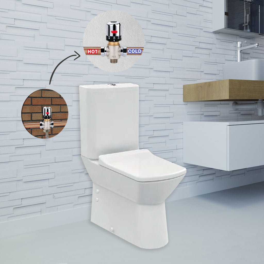 Rimova RIMLESS Closed Couple Combined Bidet Toilet With Soft Close Seat - www.ultrabathroom.com