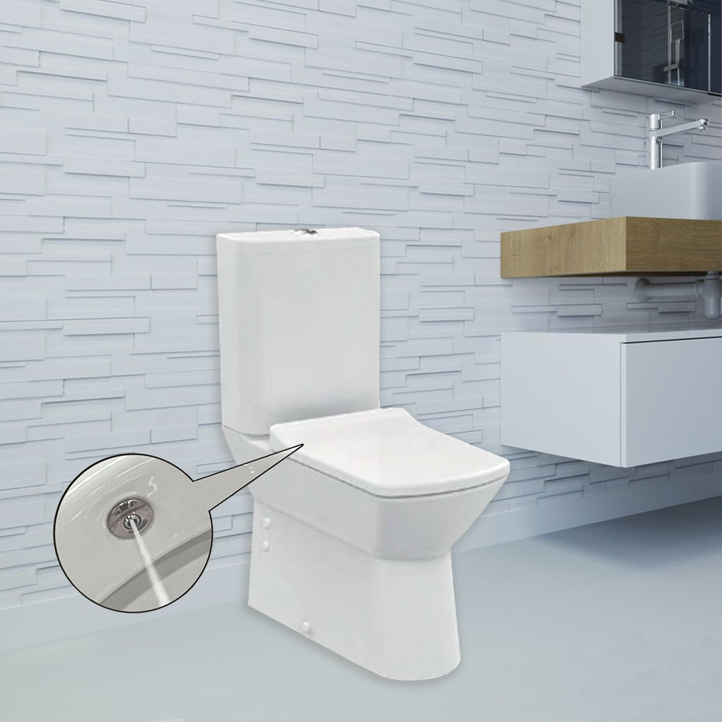 Rimova RIMLESS Closed Couple Combined Bidet Toilet With Soft Close Seat - www.ultrabathroom.com