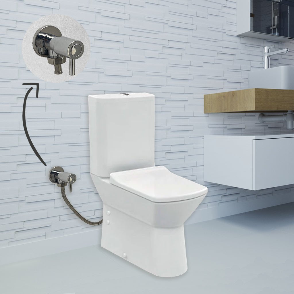 Rimova RIMLESS Closed Couple Combined Bidet Toilet With Soft Close Seat - www.ultrabathroom.com