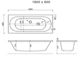 Round Double Ended Bath 1800 x 800mm - www.ultrabathroom.com