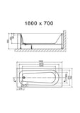 Round Single Ended Bath 1800 x 700mm - www.ultrabathroom.com