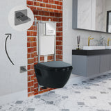 Short Projection BLACK Wall Hung Combined Bidet Toilet With Soft Close Seat