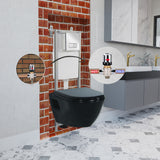 Short Projection BLACK Wall Hung Combined Bidet Toilet With Soft Close Seat