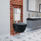 Short Projection BLACK Wall Hung Combined Bidet Toilet With Soft Close Seat