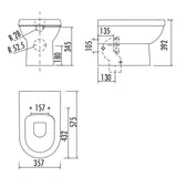 Valeria Back To Wall Combined Bidet Toilet With Soft Close Seat - www.ultrabathroom.com