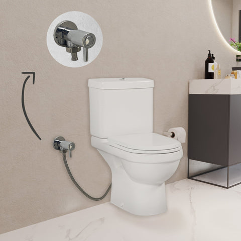 Valeria Closed Couple Combined Bidet Toilet With Soft Close Seat - www.ultrabathroom.com