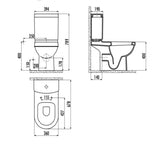 Valeria Closed Couple Combined Bidet Toilet With Soft Close Seat - www.ultrabathroom.com